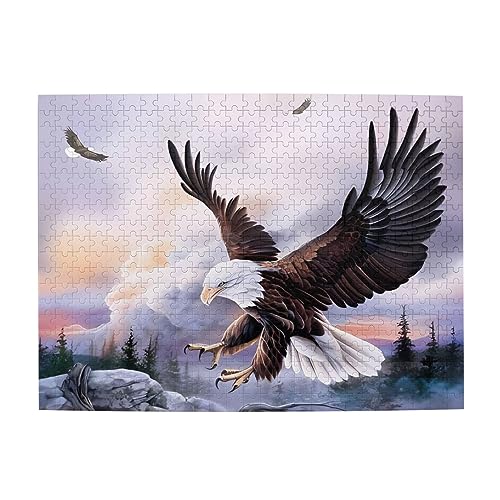 Weißkopfseeadler Druck Jigsaw Personalisierte Puzzle Holzpuzzle Lustiges Puzzle 500 Teile für Erwachsene Geburtstag von ASmeir