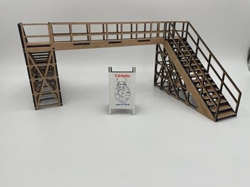 AT-BA Modellbau Slotcar-Brücke S-Form für 2 Fahrspuren, Maßstab 1:24 & 1:32, 350 x 170 x 395 mm LxBxH, Erwachsene, Rennbahn, Slotcar-Enthusiasten von AT-BA Modellbau