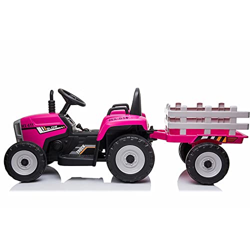 ATAA Traktor Ceres mit Anhänger - Pink - Elektro-Auto für Mädchen und Jungen mit 12V Batterie und Fernbedienung von ATAA