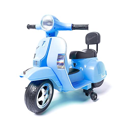 Vespa Klassik PX150 Mini Offiziell- Blau - Elektro-Motorrad für Kinder mit 6V Batterie von ATAA