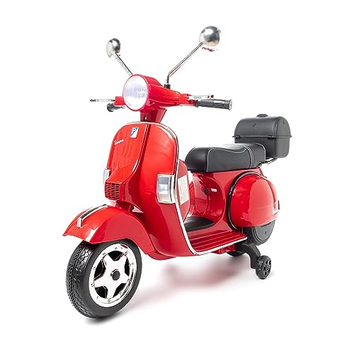 ATAA Vespa Klassisch 12v mit Piaggio Lizenz - Rot - Elektro-Motorrad für Kinder von ATAA