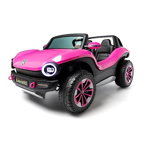 ATAA Volkswagen E-Buggy Doppeltsitzplatz -Pink,12V,Elektro-Auto für Kinder mit Fernbedienung,mit 2 Sitzplätzen,Federung an Allen 4 Rädern und Kunstledersitze von ATAA