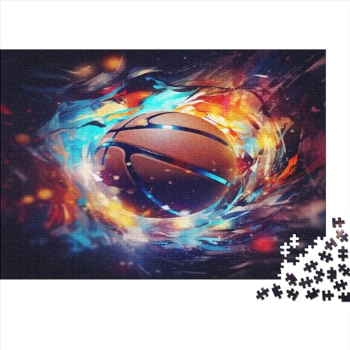 Basketball 1000 Stück Puzzles Für Erwachsene Teenager Stress Abbauen Familien-Puzzlespiel 1000-teiliges Puzzle Kinder Lernspiel Spielzeug Geschenk Puzzel 1000pcs (75x50cm) von ATBNBNUIE