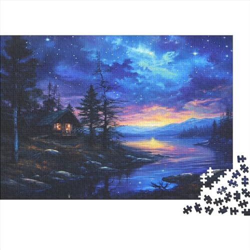 Berghütte 1000 Stück Puzzles Für Erwachsene Teenager Stress Abbauen Familien-Puzzlespiel 1000-teiliges Puzzle Kinder Lernspiel Spielzeug Geschenk Puzzel 1000pcs (75x50cm) von ATBNBNUIE