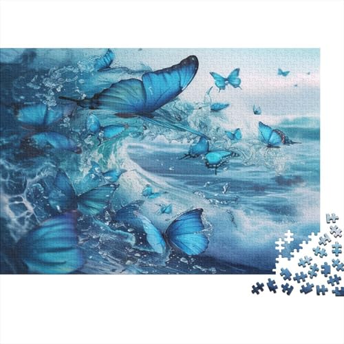 Blue Schmetterling Puzzle 1000 Teile Puzzle Erwachsene Schwieriges Schwer Puzzle Für Erwachsene Und Kinder Ab 14 Jahren Puzzel 1000pcs (75x50cm) von ATBNBNUIE