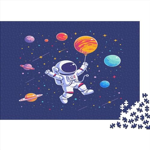 Cartoon Astronaut 1000 Teile, Impossible Puzzle,Geschicklichkeitsspiel Für Die Ganze Familie, Erwachsenenpuzzle Ab 14 Jahren Puzzel 1000pcs (75x50cm) von ATBNBNUIE