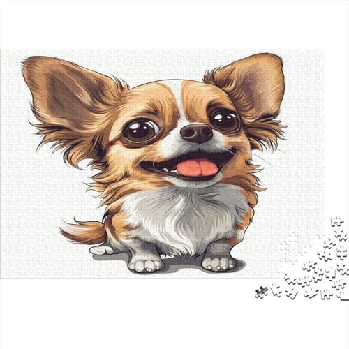 Chihuahua Hund Puzzlespiel 1000 Teile Puzzle Für Erwachsene Und Kinder Ab 14 Jahren, Erwachsenen Puzzlespiel Puzzel 1000pcs (75x50cm) von ATBNBNUIE