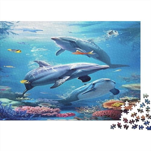 Delphin Puzzle 1000 Teile,Puzzle Für Erwachsene, Impossible Puzzle, Geschicklichkeitsspiel Für Die Ganze Familie,Puzzle Legespiel- Erwachsenenpuzzle Puzzel 1000pcs (75x50cm) von ATBNBNUIE