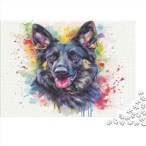 Deutscher Schäferhund Hund Puzzle 1000 Teile Erwachsener Kniffel Spaß Für Die Ganze Familie - Abwechslungsreiche 1000 Puzzleteilige Motive Puzzle Erwachsene, Puzzel 1000pcs (75x50cm) von ATBNBNUIE