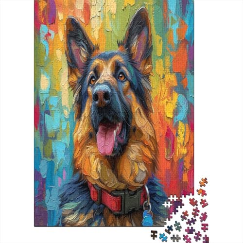 Deutscher Schäferhund Hund Puzzle 1000 Teile Erwachsener Kniffel Spaß Für Die Ganze Familie - Abwechslungsreiche 1000 Puzzleteilige Motive Puzzle Erwachsene, Puzzel 1000pcs (75x50cm) von ATBNBNUIE