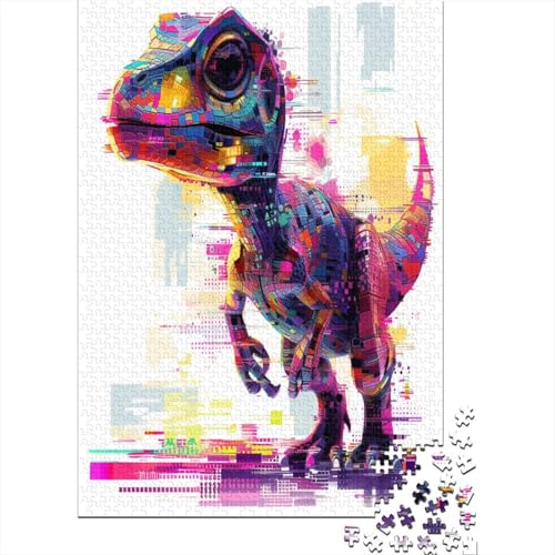 Dinosaurier 1000 Stück Puzzles Für Erwachsene Teenager Stress Abbauen Familien-Puzzlespiel Mit Poster in 1000-teiliges Puzzle Kinder Lernspiel Spielzeug Geschenk Puzzel 1000pcs (75x50cm) von ATBNBNUIE