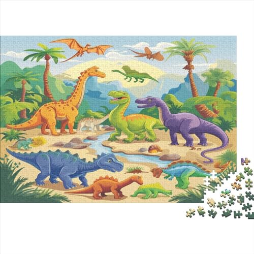 Dinosaurier Puzzle 1000 Teile Puzzles Für Erwachsene Lernspiel Herausforderungsspielzeug 1000-teilige Puzzlespiel Für Erwachsene Kinder Puzzel 1000pcs (75x50cm) von ATBNBNUIE