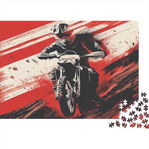 Dirt Bike 1000 Stück Puzzles Für Erwachsene Teenager Stress Abbauen Familien-Puzzlespiel 1000-teiliges Puzzle Kinder Lernspiel Spielzeug Geschenk Puzzel 1000pcs (75x50cm) von ATBNBNUIE