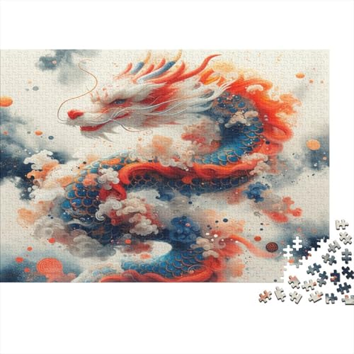 Drache 1000 Stück Puzzles Für Erwachsene Teenager Stress Abbauen Familien-Puzzlespiel Mit Poster in 1000-teiliges Puzzle Kinder Lernspiel Spielzeug Geschenk Puzzel 1000pcs (75x50cm) von ATBNBNUIE