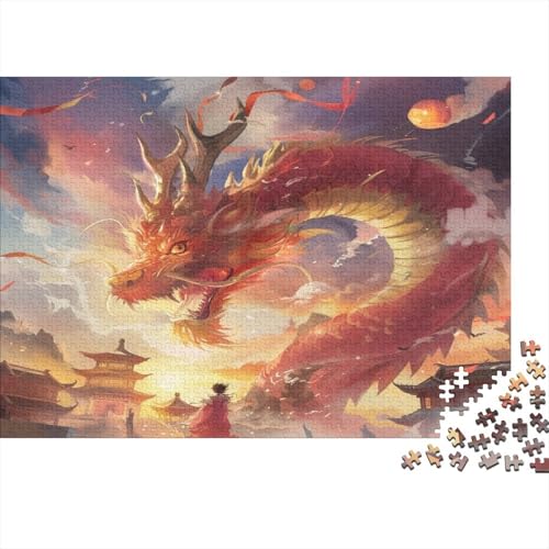 Drache Puzzle 1000 Teile,Puzzle Für Erwachsene, Impossible Puzzle,Puzzle Farbenfrohes Legespiel,Geschicklichkeitsspiel Für Die Ganze Familie Puzzel 1000pcs (75x50cm) von ATBNBNUIE