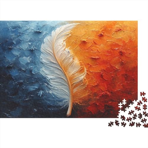 Feder Puzzle 1000 Teile Puzzles Für Erwachsene Lernspiel Herausforderungsspielzeug 1000-teilige Puzzlespiel Für Erwachsene Kinder Puzzel 1000pcs (75x50cm) von ATBNBNUIE