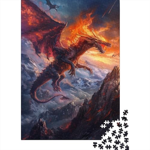 Flamme Pterosaurierier.kgm Puzzle 1000 Teile Erwachsener Kniffel Spaß Für Die Ganze Familie - Abwechslungsreiche 1000 Puzzleteilige Motive Puzzlespiel Erwachsene, Puzzel 1000pcs (75x50cm) von ATBNBNUIE