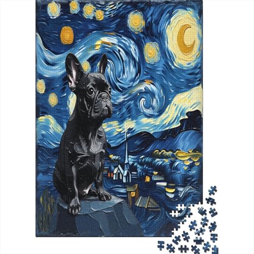 Französische Bulldogge Puzzle 1000 Teile Erwachsene, Puzzlespiel Jigsaw Puzzles Erwachsenen Puzzlespiel Puzzel 1000pcs (75x50cm) von ATBNBNUIE