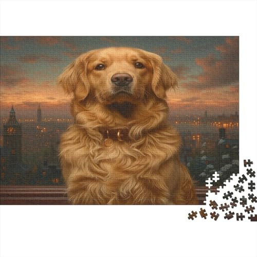 Golden Retriever Puzzle 1000 Teile,Puzzle Für Erwachsene, Impossible Puzzle, Geschicklichkeitsspiel Für Die Ganze Familie,Puzzle Farbenfrohes,Puzzle-Geschenk,Raumdekoration Puzzel 1000pcs (75x50cm) von ATBNBNUIE