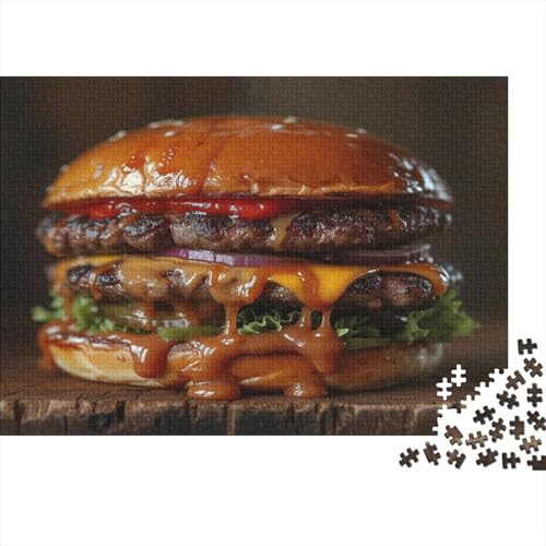 Hamburger 1000 Stück Puzzles Für Erwachsene Teenager Stress Abbauen Familien-Puzzlespiel 1000-teiliges Puzzle Kinder Lernspiel Spielzeug Geschenk Puzzel 1000pcs (75x50cm) von ATBNBNUIE