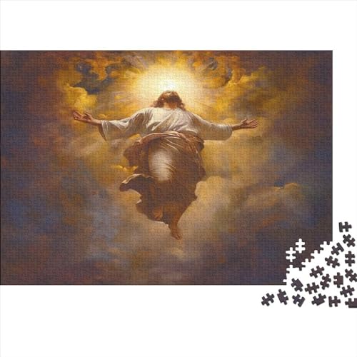 Jesus 1000 Stück Puzzles Für Erwachsene Teenager Stress Abbauen Familien-Puzzlespiel 1000-teiliges Puzzle Kinder Lernspiel Spielzeug Geschenk Puzzel 1000pcs (75x50cm) von ATBNBNUIE