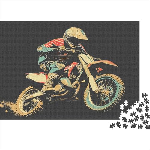 Kreuz-Country Motorcycle 1000 Stück Puzzles Für Erwachsene Teenager Stress Abbauen Familien-Puzzlespiel 1000-teiliges Puzzle Kinder Lernspiel Spielzeug Geschenk Puzzel 1000pcs (75x50cm) von ATBNBNUIE