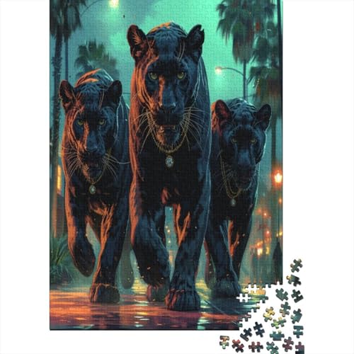 Leopard 1000 Stück Puzzles Für Erwachsene Teenager Stress Abbauen Familien-Puzzlespiel 1000-teiliges Puzzle Kinder Lernspiel Spielzeug Geschenk Puzzel 1000pcs (75x50cm) von ATBNBNUIE