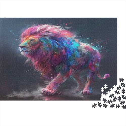 Löwe 1000 Stück Puzzles Für Erwachsene Teenager Stress Abbauen Familien-Puzzlespiel 1000-teiliges Puzzle Kinder Lernspiel Spielzeug Geschenk Puzzel 1000pcs (75x50cm) von ATBNBNUIE