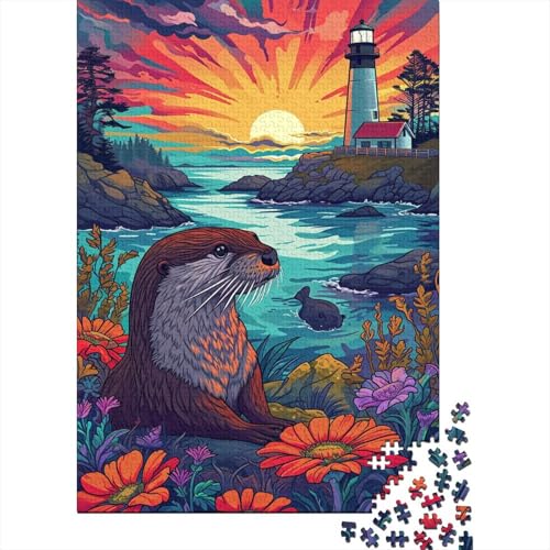 Otter Puzzle 1000 Teile Puzzles Für Erwachsene Lernspiel Herausforderungsspielzeug 1000-teilige Puzzlespiel Für Erwachsene Kinder Puzzel 1000pcs (75x50cm) von ATBNBNUIE