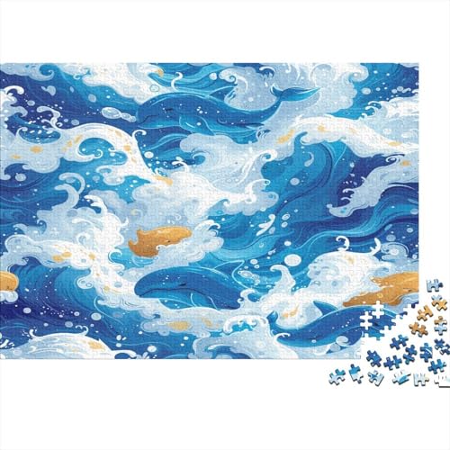 Ozean Wave 1000 Stück Puzzles Für Erwachsene Teenager Stress Abbauen Familien-Puzzlespiel 1000-teiliges Puzzle Kinder Lernspiel Spielzeug Geschenk Puzzel 1000pcs (75x50cm) von ATBNBNUIE