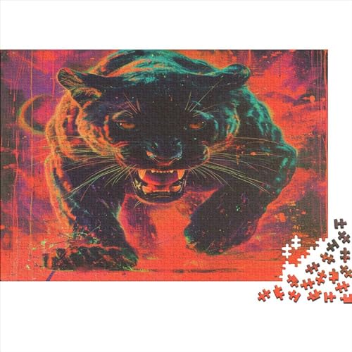 Panther Puzzle 1000 Teile,Puzzle Für Erwachsene, Impossible Puzzle, GesKükenlichkeitsspiel Für Die Ganze Familie,Puzzle Farbenfrohes,Puzzle-Geschenk,RaumdekoRatteion Puzzel 1000pcs (75x50cm) von ATBNBNUIE