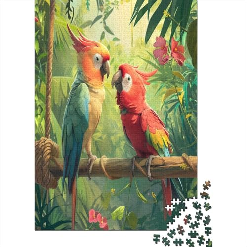 Papagei 1000 Stück Puzzles Für Erwachsene Teenager Stress Abbauen Familien-Puzzlespiel Mit Poster in 1000-teiliges Puzzle Kinder Lernspiel Spielzeug Geschenk Puzzel 1000pcs (75x50cm) von ATBNBNUIE