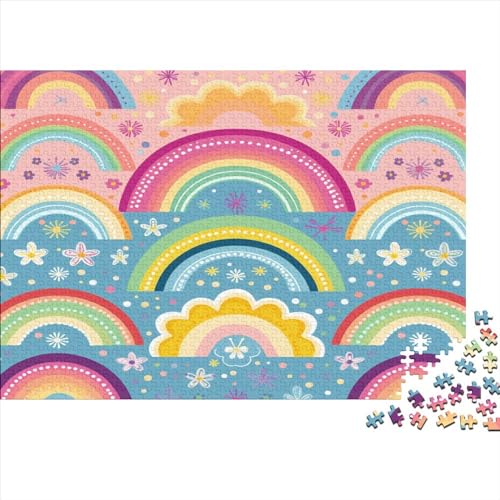 Regenbogen 1000 Stück Puzzles Für Erwachsene Teenager Stress Abbauen Familien-Puzzlespiel 1000-teiliges Puzzle Kinder Lernspiel Spielzeug Geschenk Puzzel 1000pcs (75x50cm) von ATBNBNUIE