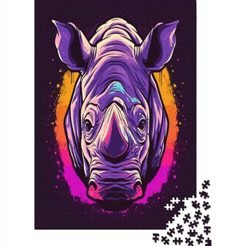 Rhinoceros Puzzle 1000 Teile Erwachsener Kniffel Spaß Für Die Ganze Familie - Abwechslungsreiche 1000 Puzzleteilige Motive Puzzle Erwachsene, Puzzel 1000pcs (75x50cm) von ATBNBNUIE