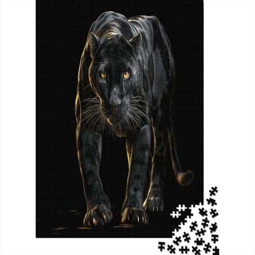 Schwarzer Panther Puzzle 1000 Teile Puzzles Für Erwachsene Lernspiel Herausforderungsspielzeug 1000-teilige Puzzlespiel Für Erwachsene Kinder Puzzel 1000pcs (75x50cm) von ATBNBNUIE