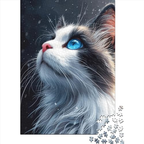 Süße blauäugige Katze Puzzle 1000 Teile Erwachsener Kniffel Spaß Für Die Ganze Familie - Abwechslungsreiche 1000 Puzzleteilige Motive Puzzlespiel Erwachsene, Puzzel 1000pcs (75x50cm) von ATBNBNUIE