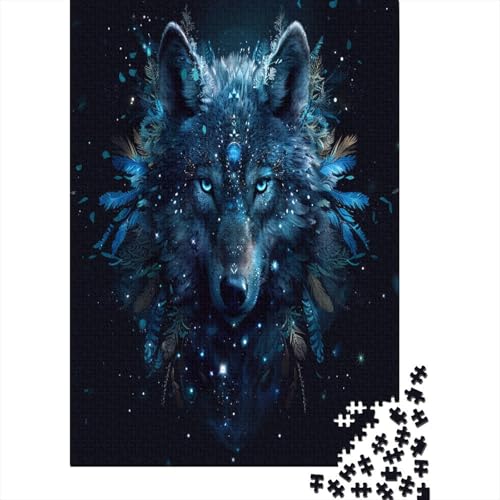 Wolf 1000 Teile, Impossible Puzzle,GesKükenlichkeitsspiel Für Die Ganze Familie, Erwachsenenpuzzle Ab 14 Jahren Puzzel 1000pcs (75x50cm) von ATBNBNUIE