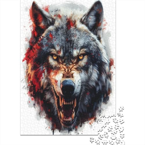 Wolf Puzzle 1000 Teile Für Erwachsene Und Kinder Ab 14 Jahrenfür Stressabbauer Puzzlespiel Erwachsenen Puzzlespiel Puzzel 1000pcs (75x50cm) von ATBNBNUIE