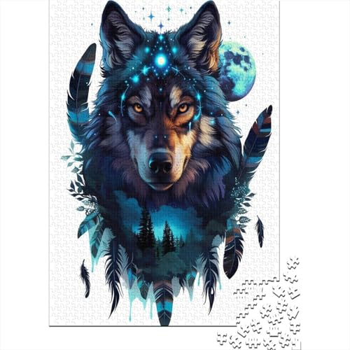 Wolf Puzzle 1000 Teile Puzzles Für Erwachsene Lernspiel Herausforderungsspielzeug 1000-teilige Puzzlespiel Für Erwachsene Kinder Puzzel 1000pcs (75x50cm) von ATBNBNUIE