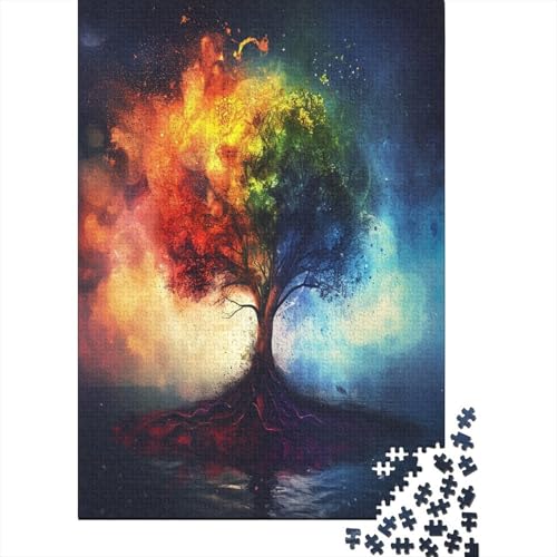 Zweifarbiger Baum 1000 Teile, Impossible Puzzle,Geschicklichkeitsspiel Für Die Ganze Familie, Erwachsenenpuzzle Ab 14 Jahren Puzzel 1000pcs (75x50cm) von ATBNBNUIE