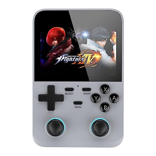 ATHUAH ATHUAH D007 Handheld-Spielekonsole, 3,5-Zoll-HD-Bildschirm, Retro-Arcade mit über 10.000 Spielen, Open-Source-System, 3D-Joystick, 3500-mAh-Akku, Spielekonsole für Kinder und Erwachsene, Silber von ATHUAH