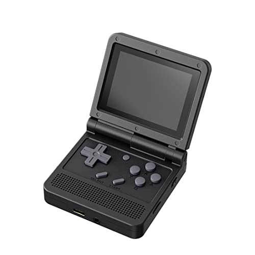 ATHUAH ATHUAH Powkiddy V90 Mini-Handheld-Spielkonsole, faltbar, Retro-Spielekonsole, 64 G, mit integrierten 6000 Spielen (schwarz), 10K0F595T56VG58PB von ATHUAH