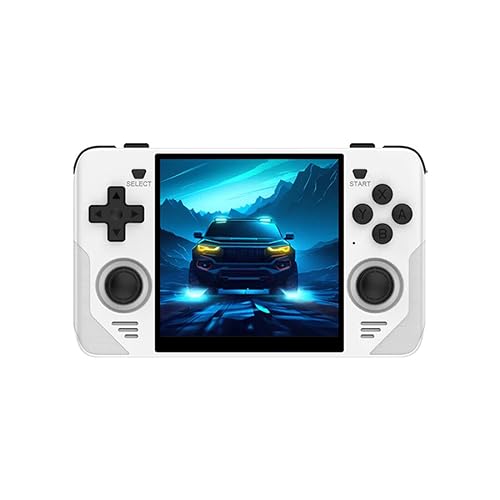 ATHUAH Powkiddy RGB30 Handheld Spielkonsole Retro Arcade mit 10000 Spielen 4 Zoll HD IPS, RK3566 CPU, JELOS System, Integriertes 5G WiFi/Bluetooth-16+64G Weiß von ATHUAH