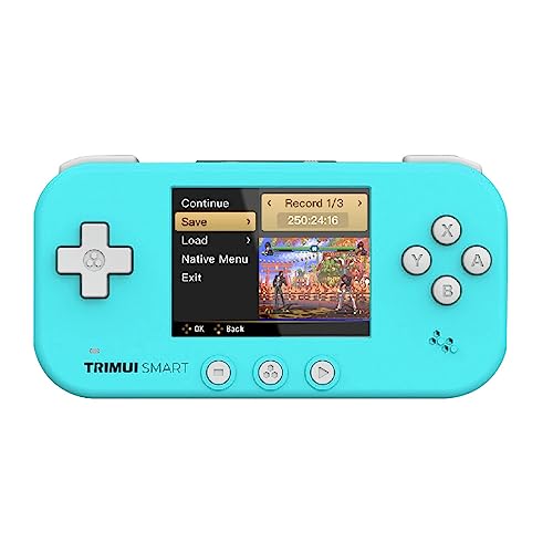 ATHUAH TRIMUI SMART Handheld Spielkonsole Eingebaute 5000+ Spiele, 2,4 Zoll Open Source Video Gaming Konsole mit ARM CPU, Unterstützt Netzwerkkampf, WIFI, Bluetooth-32G Blau von ATHUAH