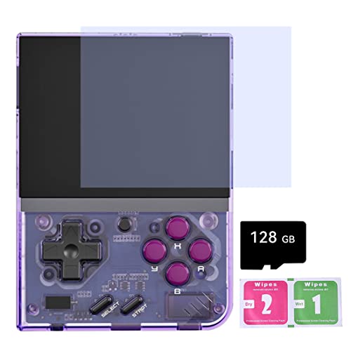 ATHUAH Tragbare ATHUAH Miyoo Mini Plus Retro Spielekonsole mit WIFI, 3,5 Zoll 128G Spielkonsole, Tragbares Linux-System Unterstützung CPS, FBA, FC, GB, GBA, GBC, NEOGEO, SFC, MD und von ATHUAH