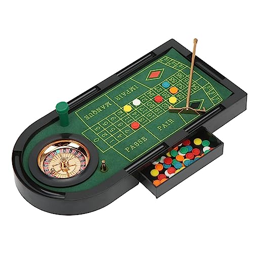 ATIJAA Roulette-Rad Kunststoff Roulette Mini Retro Roulette Rad Spielset Roulette Grün Desktop Modell Ornament Spielzeug Aktivität Plattenspieler Multiplayer spielbar Casino-Spiele von ATIJAA