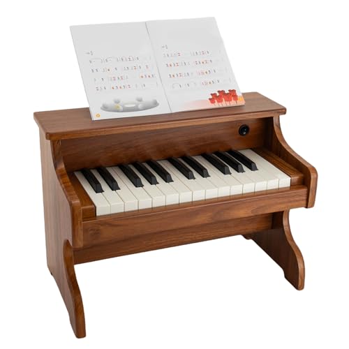 Klavier für Kinder 42.5x23.5x29.5cm, 25 Tasten Kinder-Klavier für Anfänger, Mini Musik Lerninstrument Spielzeug, Holz Klavier für Kleinkinder von ATIVLB