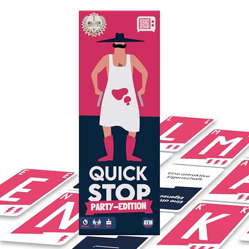 ATM Gaming Quickstop - Das Buchstaben-Duell - Party-Edition - Kartenspiel für Jugendliche und Erwachsene - Schnell und Verrückt - 2 bis 7 Spieler - Kartenspiel ab 16 Jahren - Partyspiel ATM Gaming Quickstop - Das Buchstaben-Duell - Party-Edition - Kartenspiel für Jugendliche und Erwachsene - Schnell und Verrückt - 2 bis 7 Spieler - Kartenspiel ab 16 Jahren - Partyspiel von ATM Gaming