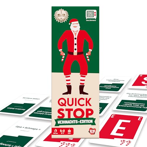 ATM Gaming Quickstop - Weihnachtsedition - Das Buchstaben-Duell - Kartenspiel für Jugendliche und Erwachsene - Schnell und Verrückt - 2 bis 7 Spieler - Kartenspiel ab 10 Jahren - Familienspiel ATM Gaming Quickstop - Weihnachtsedition - Das Buchstaben-Duell - Kartenspiel für Jugendliche und Erwachsene - Schnell und Verrückt - 2 bis 7 Spieler - Kartenspiel ab 10 Jahren - Familienspiel von ATM Gaming