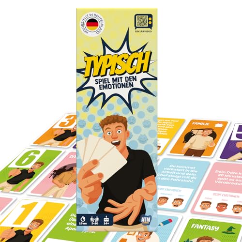 ATM Gaming Typisch - Spiel mit den Emotionen - Kartenspiel für Jugendliche und Erwachsene - 3 bis 10 Spieler - Kartenspiel ab 14 Jahren - Familienspiel ATM Gaming Typisch - Spiel mit den Emotionen - Kartenspiel für Jugendliche und Erwachsene - 3 bis 10 Spieler - Kartenspiel ab 14 Jahren - Familienspiel von ATM Gaming